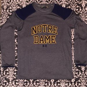 Notre Dame Under Armour sweatshirt.